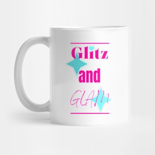 Glitz and Glam pink and aqua text Mug